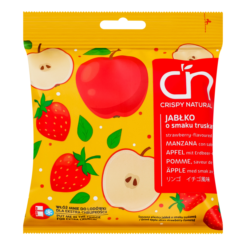 Чипси фруктові Яблуко зі смаком полуниці Crispy Natural м/у