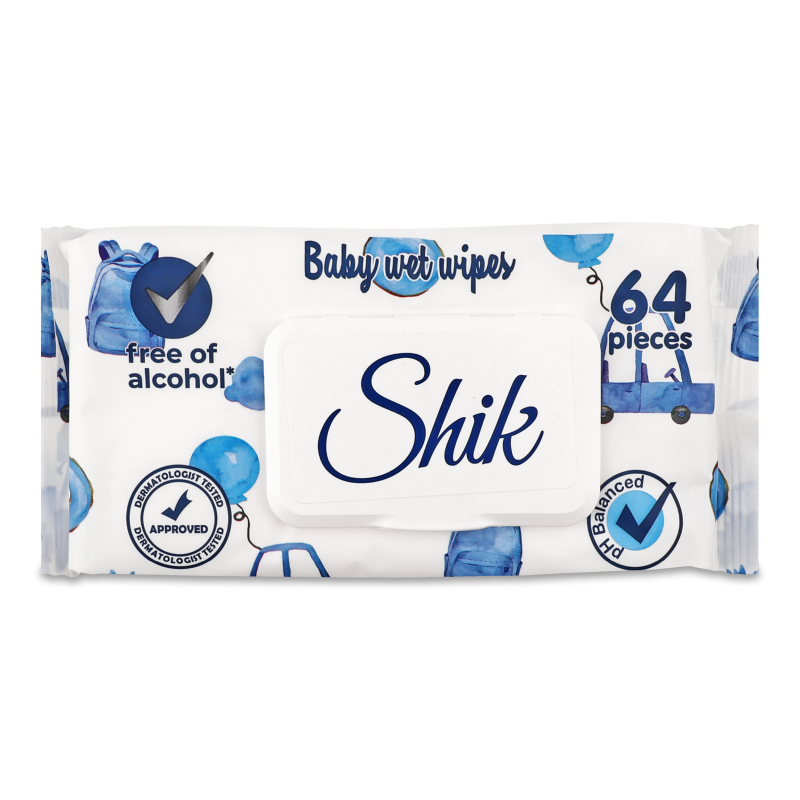 Серветки вологі дитячі 64шт з клапаном Shik