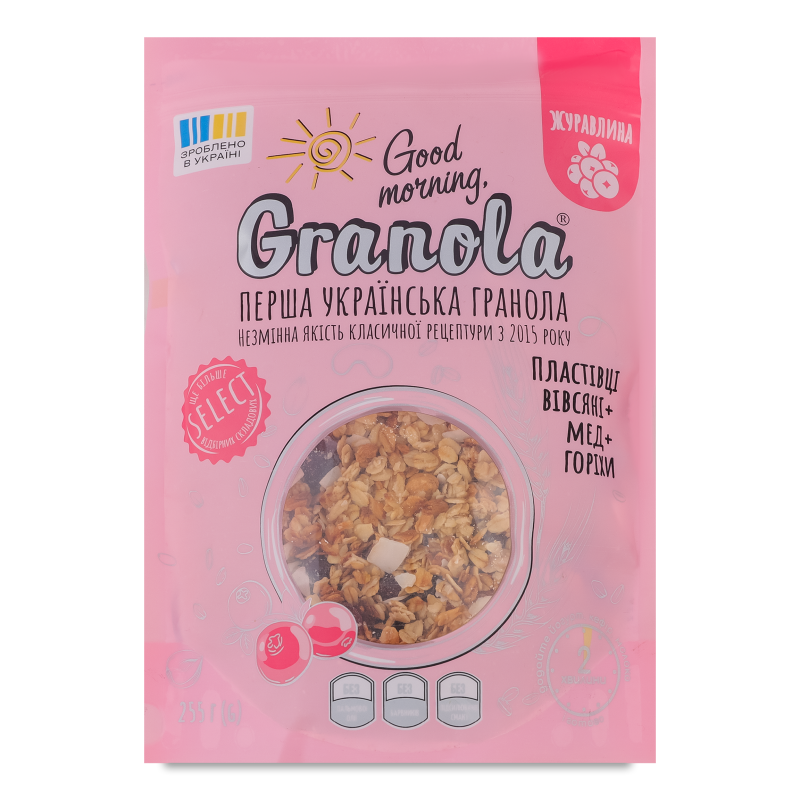 Сніданок сухий Гранола з журавлиною запечений 255г Good morning, Granola