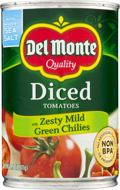 Del Monte Diced Tomatoes with Zesty Mild Green Chilies Del Monte