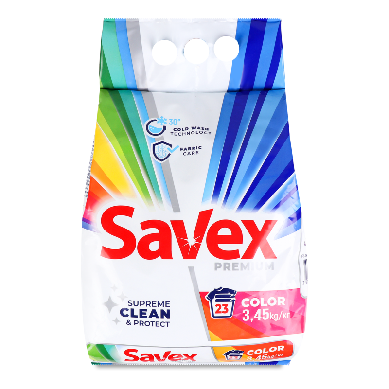 Засіб миючий порошкоподібний Premium Color автомат 3,45кг Savex