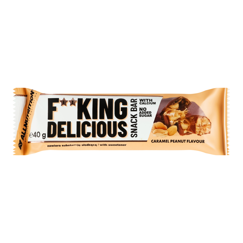 Батончик снековый со вкусом карамели и арахиса Fitking delicious ...