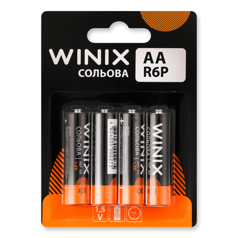 Елемент живлення сольовий AA R6P 4шт Winix