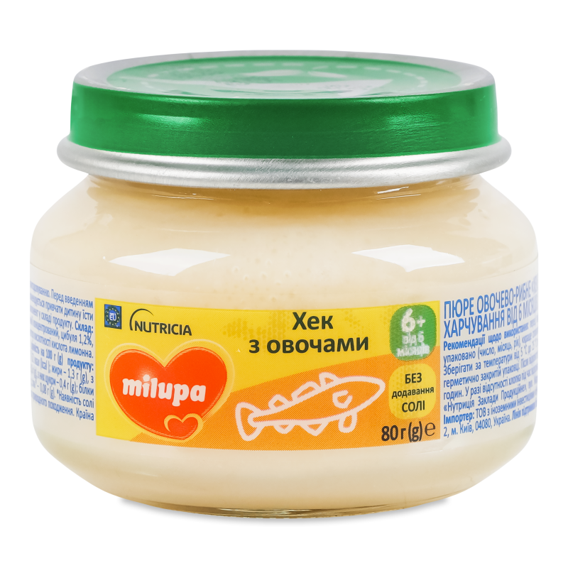 Пюре овочево-рибне Хек з овочами від 6місяців 80г твіст/б Milupa