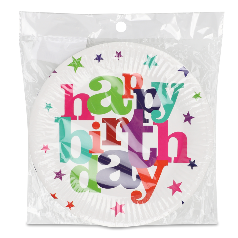 Тарілка паперова Хеппі Бьоздей 17см 10шт WB240411001