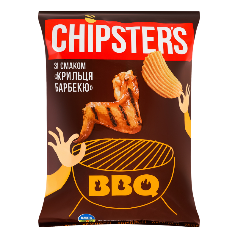 Чипсы картофельные волнистые Крылышки барбекю BBQ Chipster's м/у 120г ...