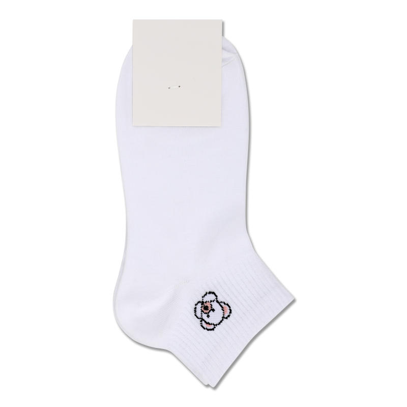 Шкарпетки жіночі білі рубчик з малюнком резинка короткі р.35-42 FHF24111632