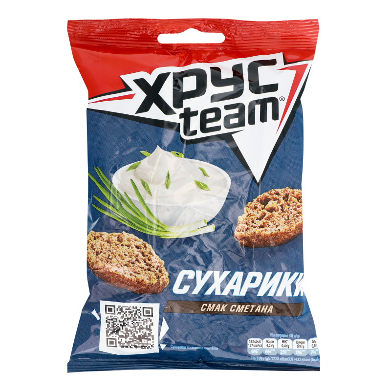 Сухарики хрусткі зі смаком сметани ХрусTeam м/у