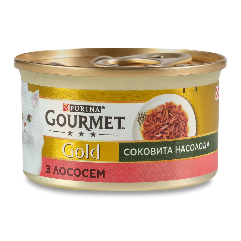 Корм д/котів Голд Соковита насолода з лососем 85г ж/б Гурме