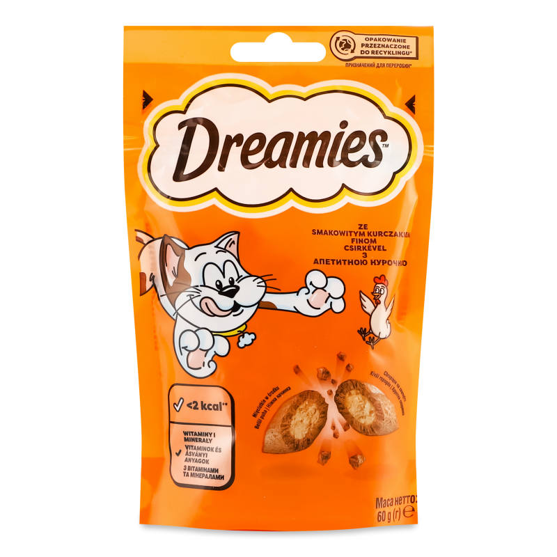Ласощі д/котів з куркою 60г Dreamies