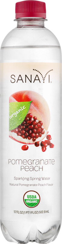 Sanavi pomegranate Peach sparkling Spring Water plastic 17floz (850888005327)