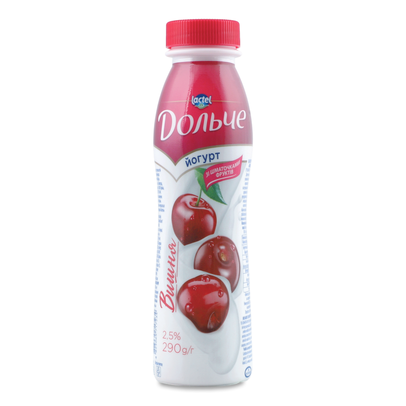 Йогурт питний Вишня 2,5% 290г пет Дольче