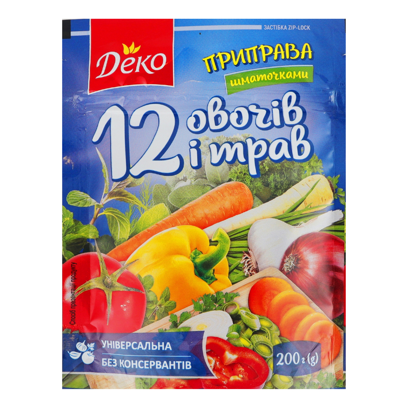 Приправа 12 овощей и трав Деко м/у 200г Деко(4820076016356