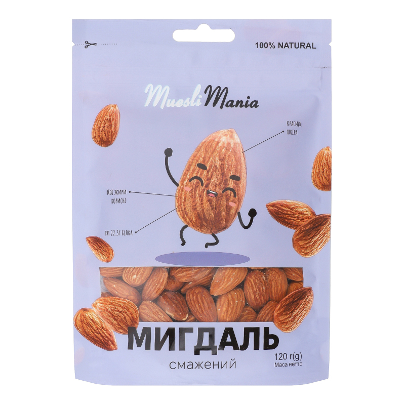 Ядра горіхів мигдалю смажені Muesli Mania д/п