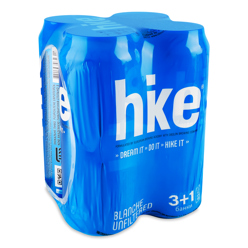 Пиво спеціальне Blanche нефільтроване 4,9% 4*0,5л ж/б Hike
