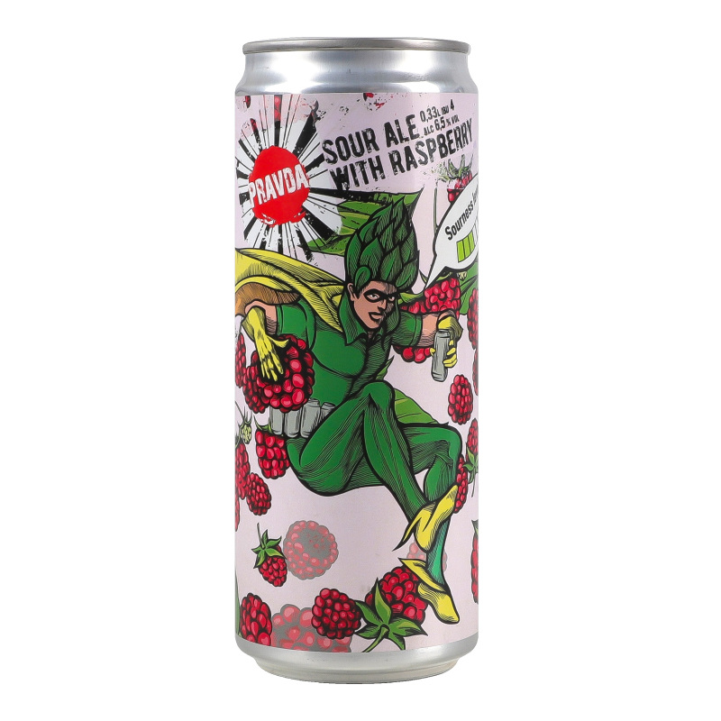 Pravda Raspberry Пиво 0.33л 6.5% светлое нефильтрованное непастеризованное Sour аle with ...