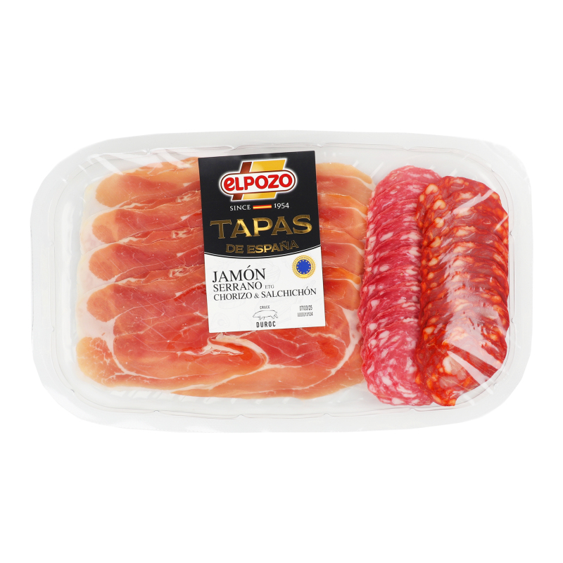 Мікс нарізка Jamon Serrano Chorizo&Salchichon Tapas De Espana Elpozo п/у