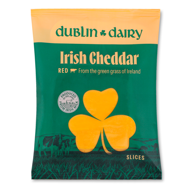 Сир Чеддер червоний 48% нарізка 150г Дублін Дейрі