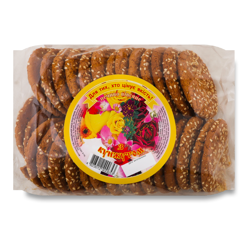 Печиво вівсяне з кунжутом 500г Ржищів