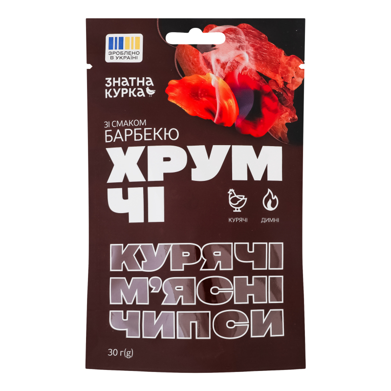 Чипси м'ясні курячі зі смаком барбекю ХрумЧі Знатна Курка д/п