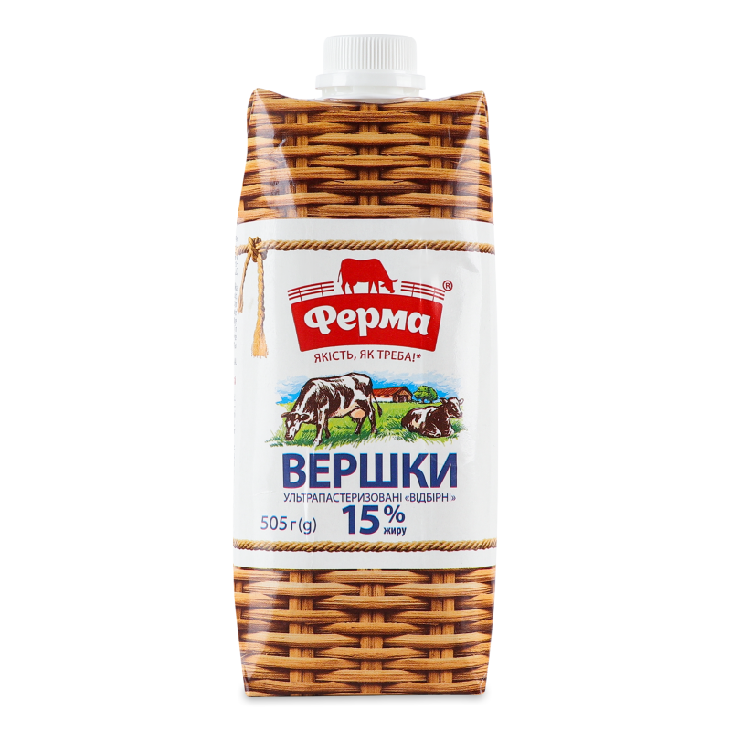 Вершки 15% 505г т/п Ферма