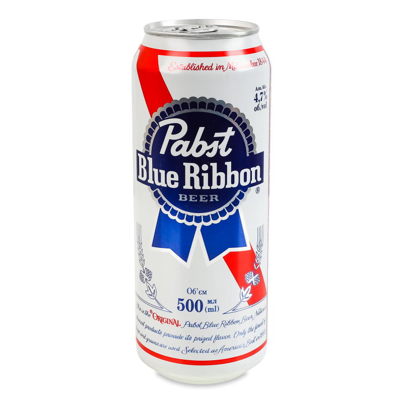 Пиво світле 4,7% 0,5л ж/б Pabst Blue Ribbon