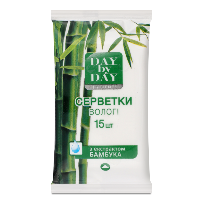 Серветки вологі з екстрактом бамбука 15шт Day by Day