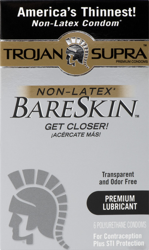 trojan supra non lubricated Trojan Supra BareSkin Non-Latex Condoms 6ct 3 Pack EXP 10/2026 New main image 1