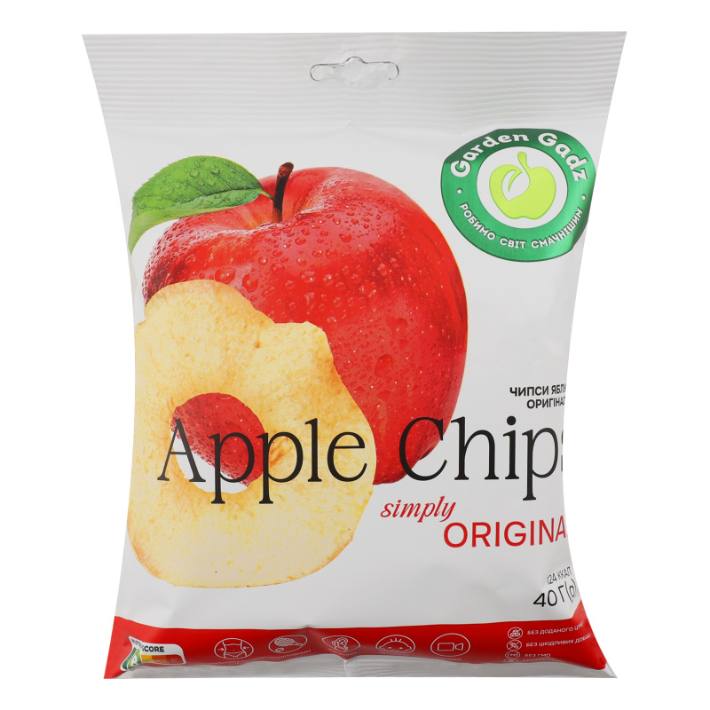 chip0704ページ Чипсы яблочные оригинальные Garden Gadz м/у 40г Garden Gadz