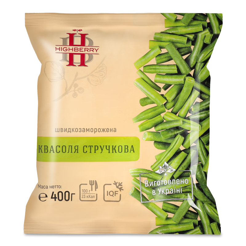 Квасоля стручкова швидкозаморожена 400г Highberry