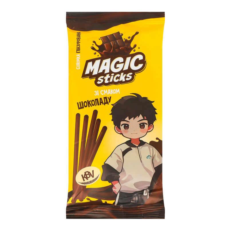Соломка глазированная со вкусом шоколада Magic sticks KBV м/у 60г