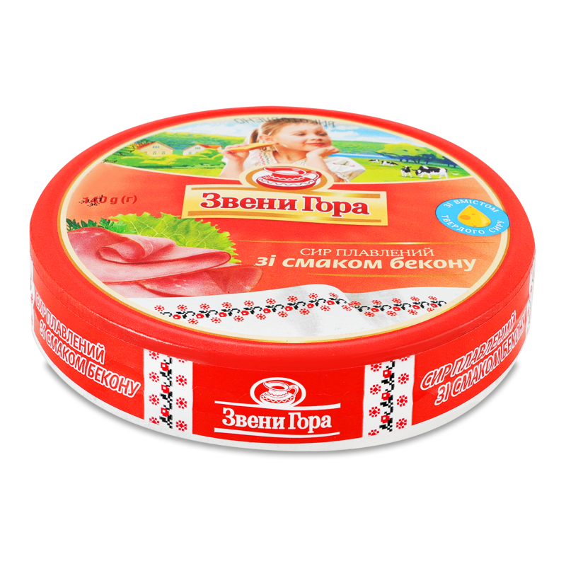 Сир плавлений Бекон 50% 140г порційний Звени Гора