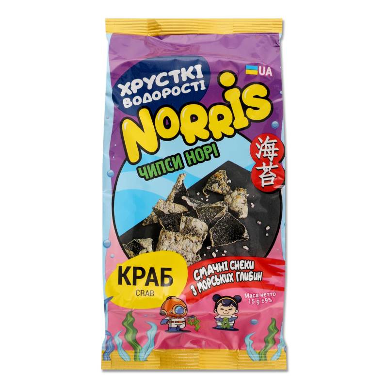 Чипси норі з крабом 15г Norris