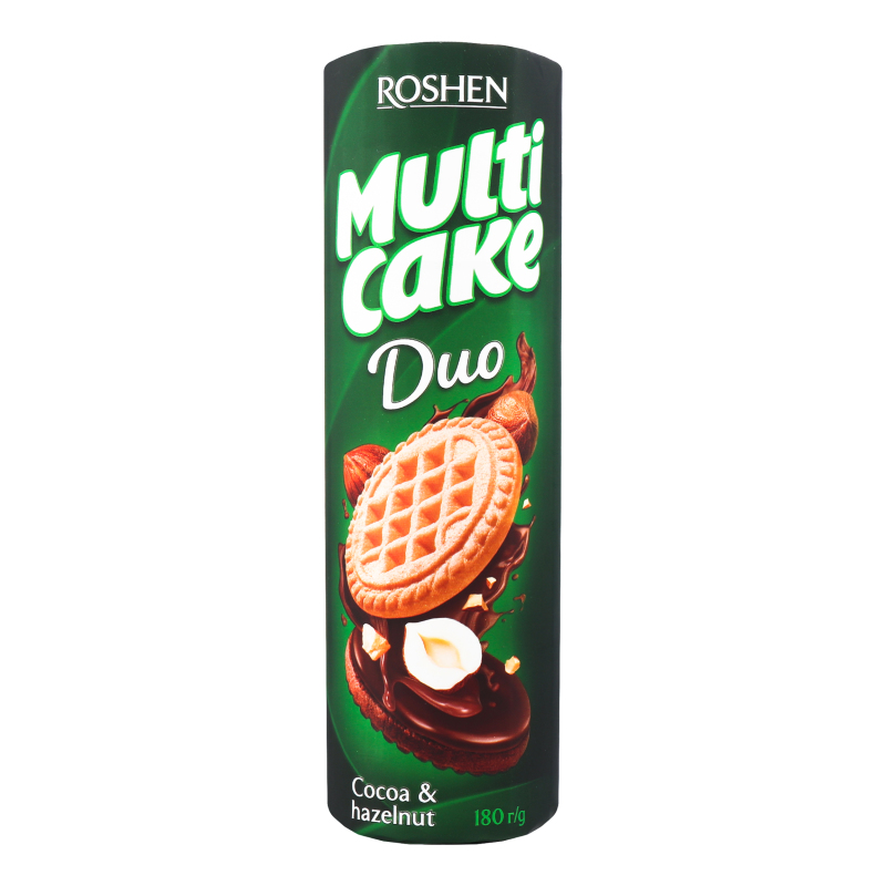 Печиво цукрове Какао-Горіх Duo Multicake Roshen м/у