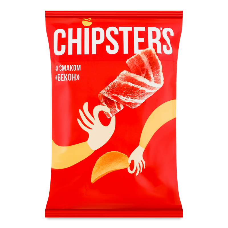 Чипси з смаком Бекон 60г м/у Chipster’s