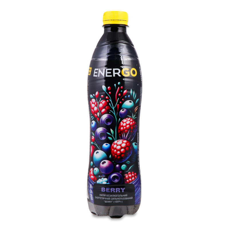 Напій енергетичний безалкогольний Беррі сильногазований 0,5л пет ЕнерГО
