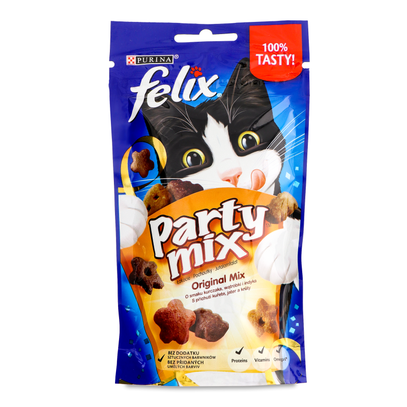 Ласощі д/дорослих котів Паті Мікс Оріджинал мікс сухий 60г Фелікс