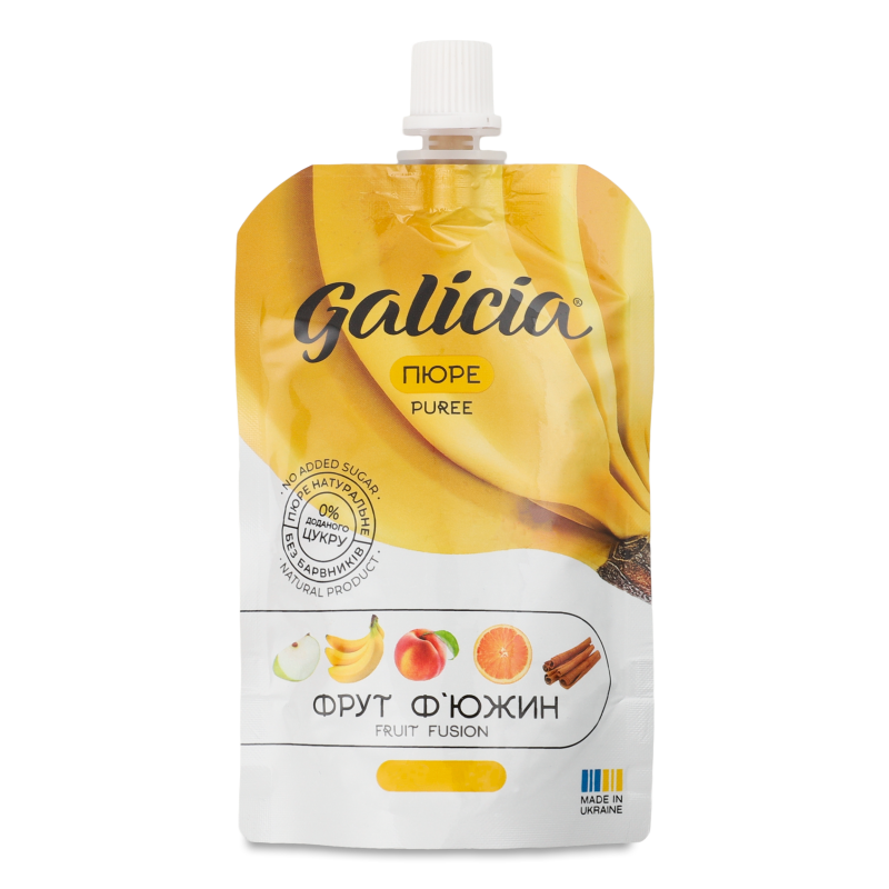 Пюре фруктове Фрут ф.южин з екстрактом кориці 100г пауч Galicia