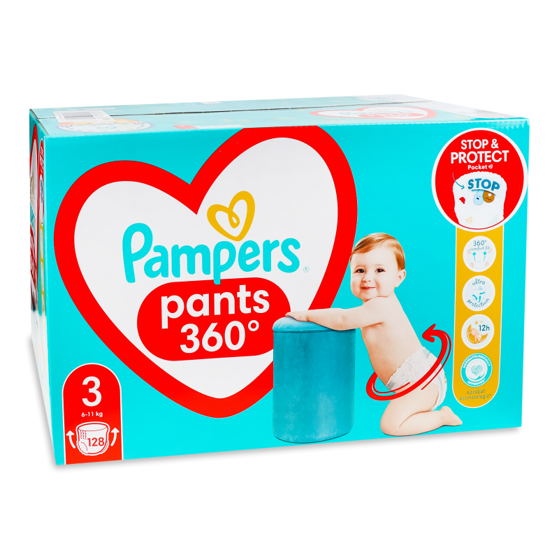 Підгузники-трусики Пантс 3 6-11кг 128шт Памперс