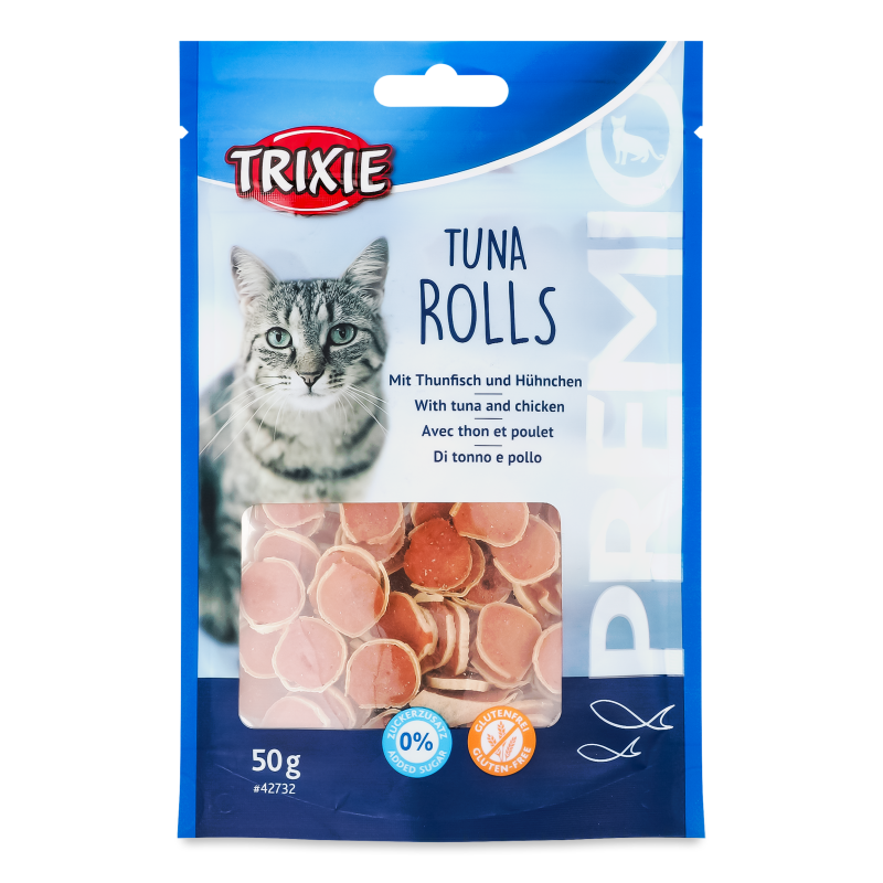 Ласощі д/котів Преміо Рол з тунцем 50г Тріксі