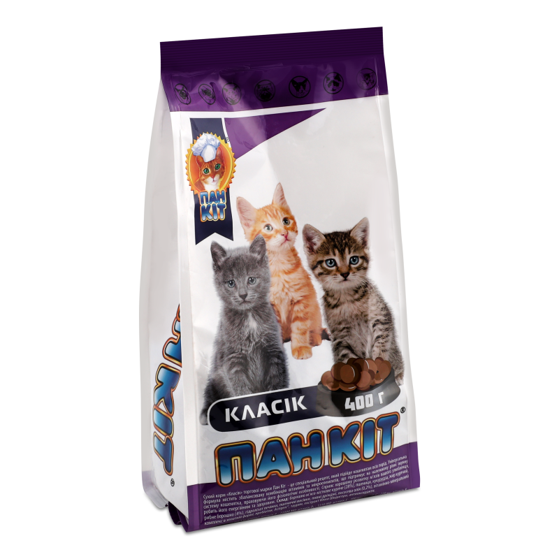 Корм д/кошенят Класік сухий 400г Пан Кот