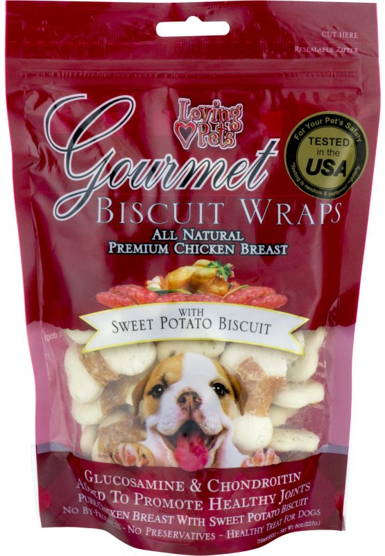 Loving Pets Dog Treats Gourmet Biscuit Wraps Chicken Breast with Sweet Potato Loving Pets