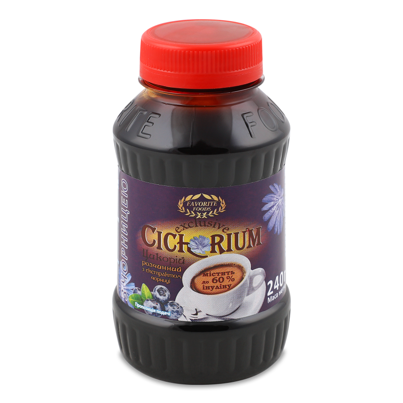 Напій розчинний Cichorium Exclusive з чорницею згущений 240г пл/банка Favorite Foods