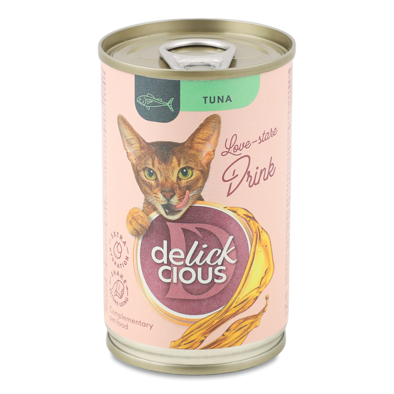 Корм д/котів Напій-бульйон з тунцем 140г ж/б Delickcious