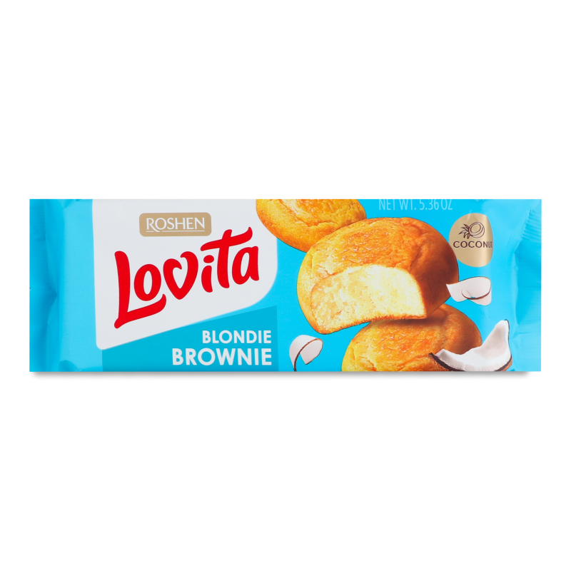 Печиво здобне Lovita Blondie Brownie з кокосом 152г Roshen