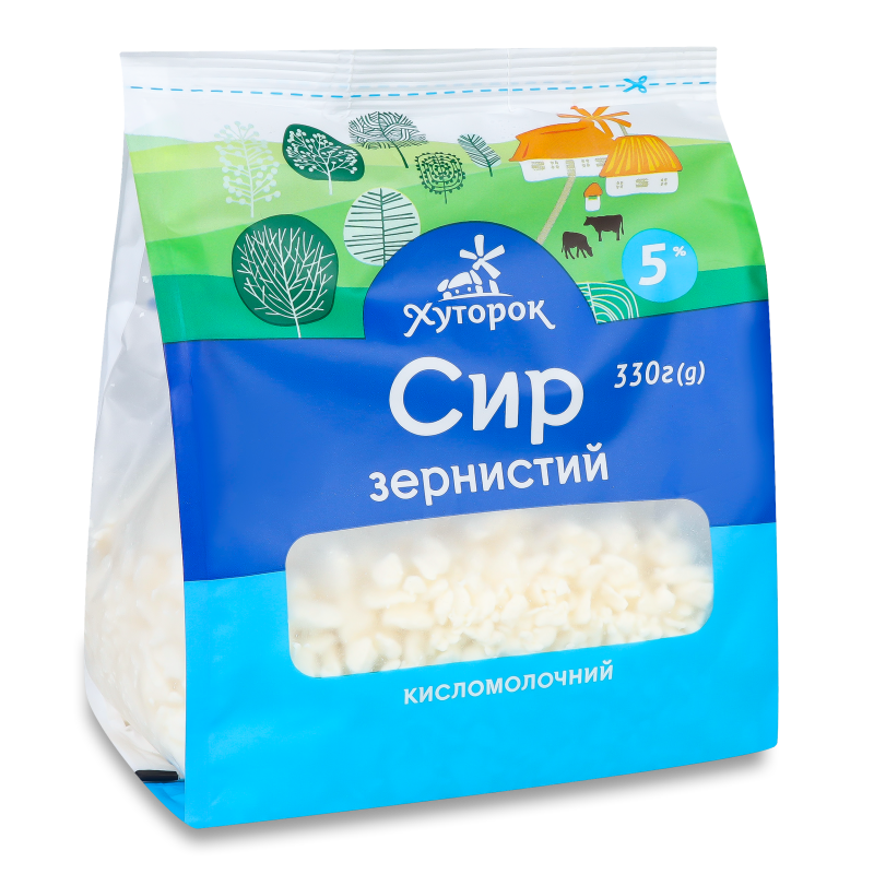 Сир кисломолочний 5% 330г Хуторок