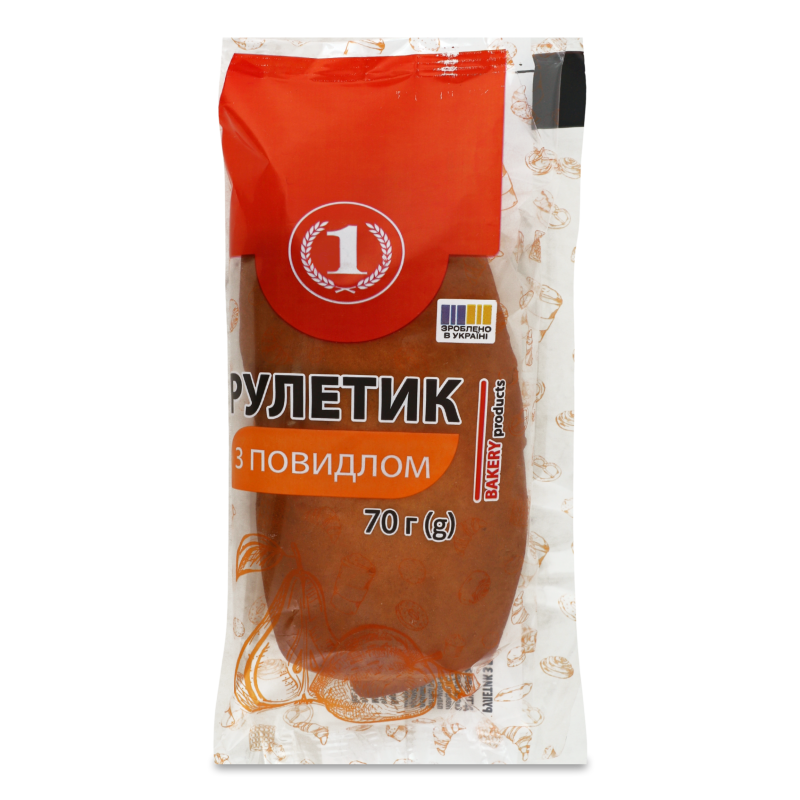 Рулетик з повидлом 70г плівка ТМ “1”