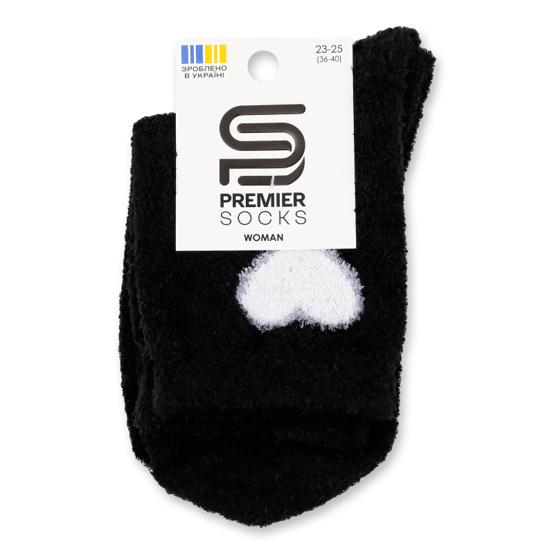 Шкарпетки жіночі Серце з пухнастої пряжі класичні р.23-25 Premier Socks