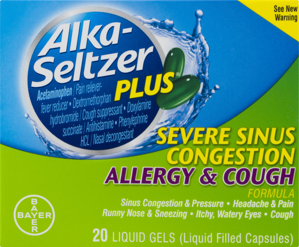 Alka-Seltzer Plus Severe Sinus Congestion Allergy &amp; Cough Formula ...