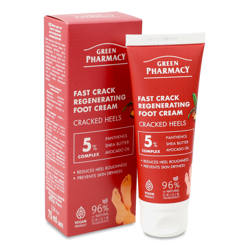 Крем д/ніг Проти тріщин регенеруючий швидкодіючий 75мл Green Рharmacy